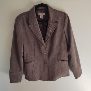 Alanni fitted brown blazer suit jacket size women's 12